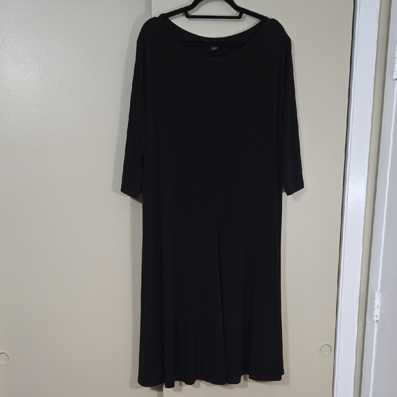 Roaman's Dresses & Skirts - Roaman's Classic Black 3/4 Sleeve Midi Dress Size 2X 26/28
